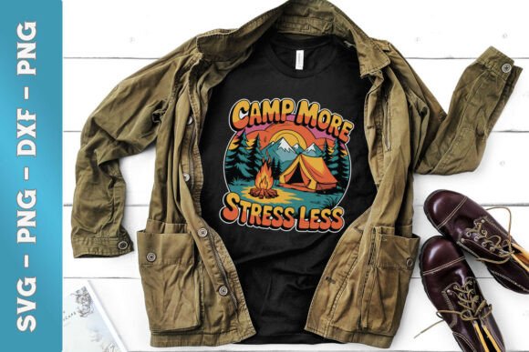 Camp More Stress Less Funny Camping SVG Review