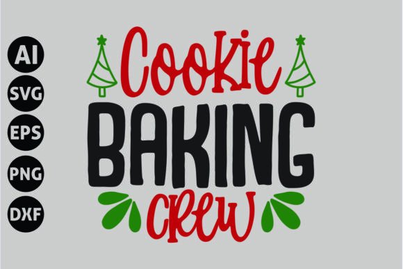 Cheerful Cookie Baking Crew SVG for Holiday Embroidery Projects
