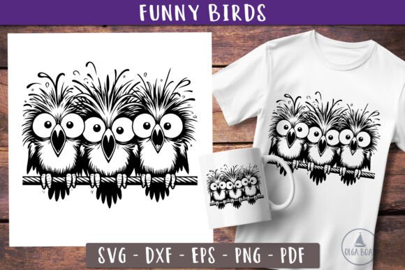 Funny Birds Svg Whimsical Birds Clipart Review