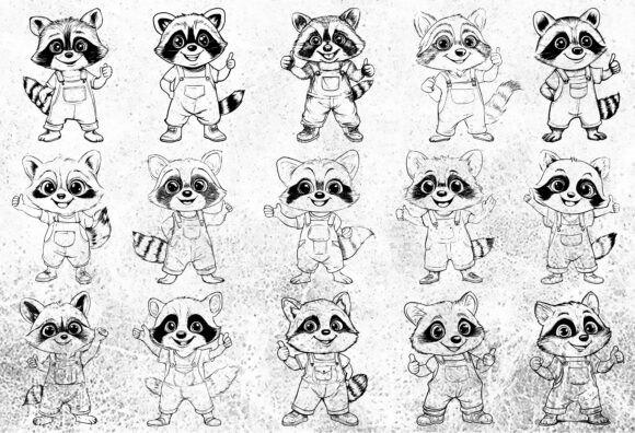 Funny Raccoon SVG Bundle for Real Embroidery Projects
