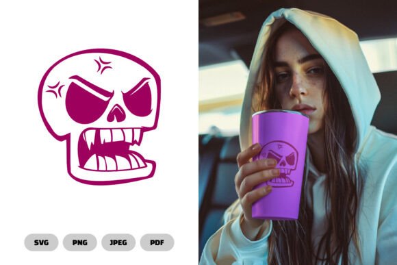 Funny Skull SVG Clipart for Embroidery Projects