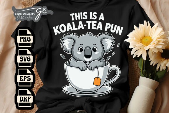 Koala-Tea SVG: Cute Design for Embroidery Projects