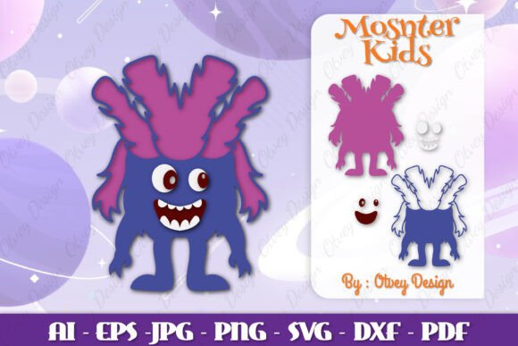 Monster Kids SVG: A Playful Touch for Embroidery Projects