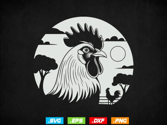 Rooster SVG File Brings Charm to Craft Projects