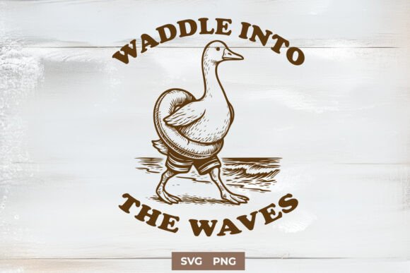 Waddle into the Waves SVG: A Lighthearted Beach Design for Summer Embroidery